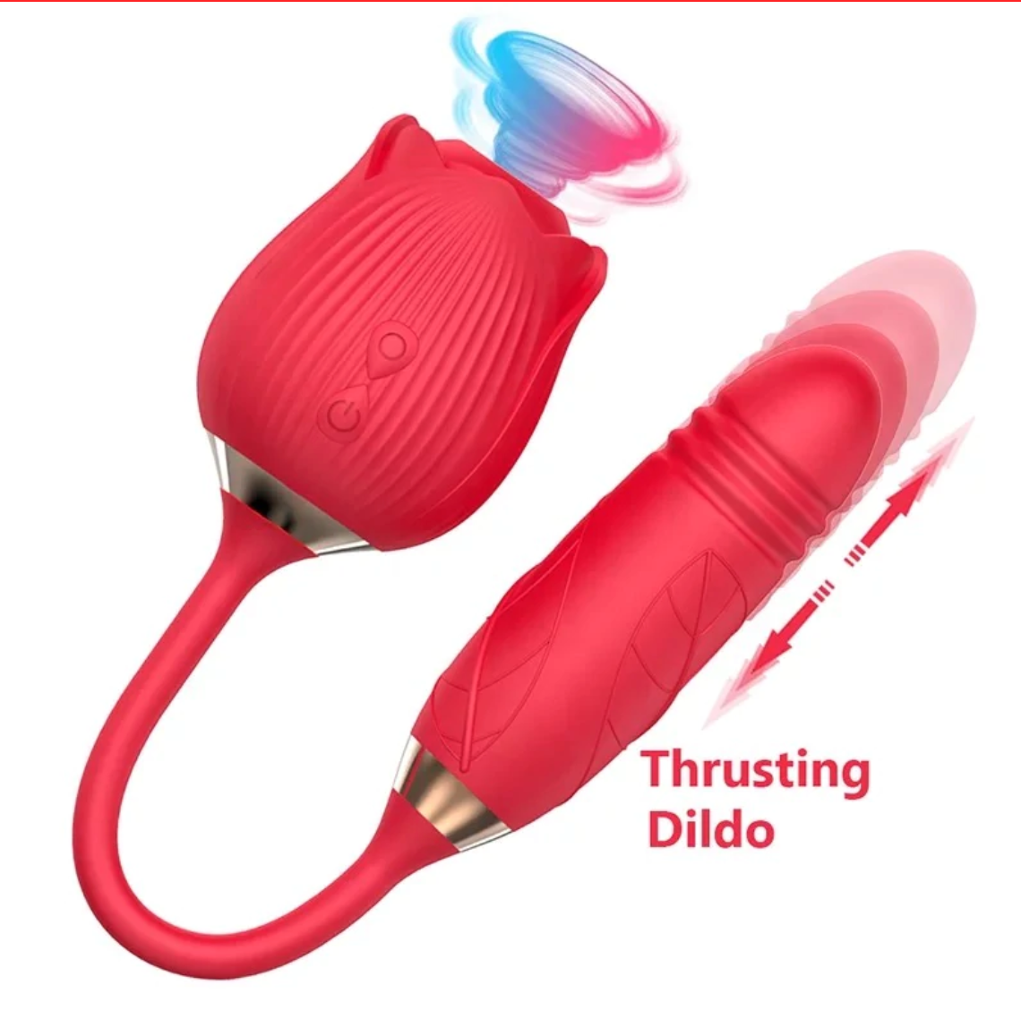 Deluxe Rose With Thrusting Bullet Vibrator
