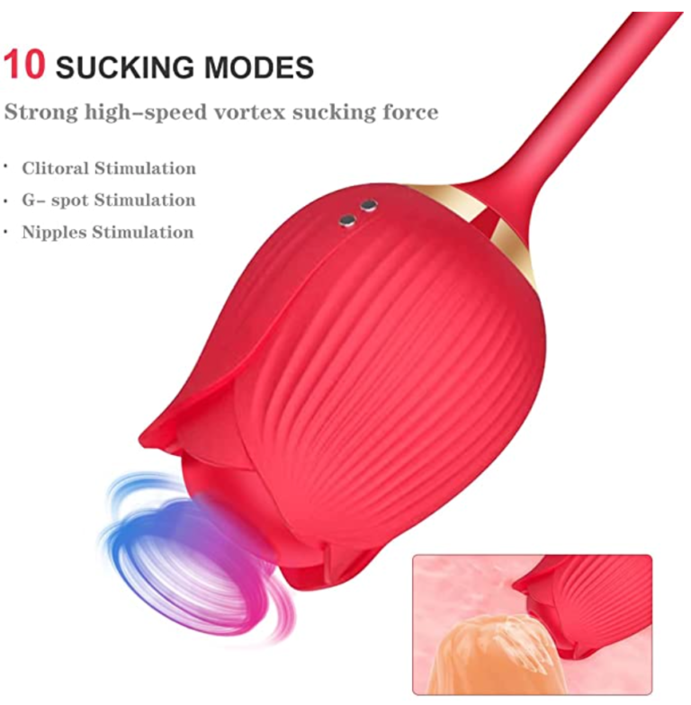 Deluxe Rose With Thrusting Bullet Vibrator