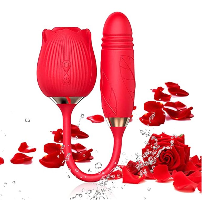 Deluxe Rose With Thrusting Bullet Vibrator